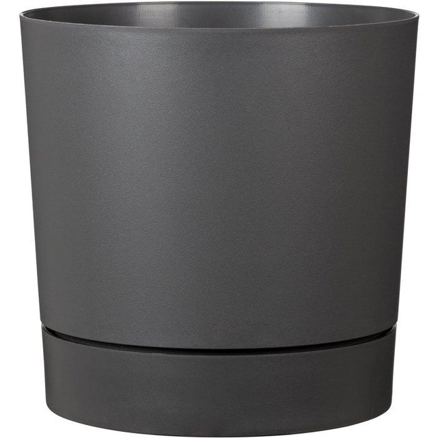 Pot de fleurs avec réserve rond - GARDEN ID - Plano - Ř 47 - 43 L - H 46 cm - Gris métallique