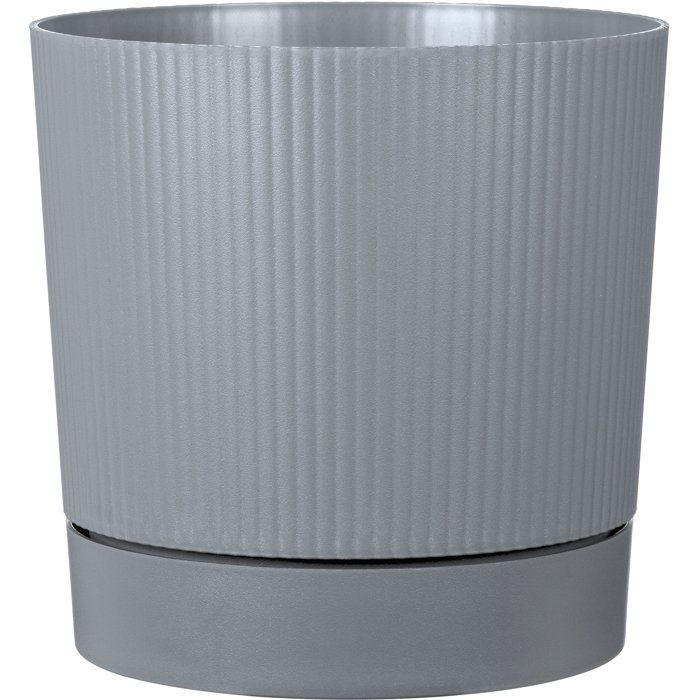 Pot de fleurs avec réserve rond - GARDEN ID - Lino - Ř 29 - 14 L - H 29 cm - Gris pure