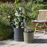 Pot de fleurs avec réserve rond - GARDEN ID - Lino - Ř 47 - 43 L - H 46 cm - Vert mousse