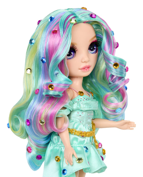 Rainbow High - Poupée Mannequin Be Dazzling - Celine Turquoise - 28 cm - Pierres précieuses scintillantes et accessoires inclus