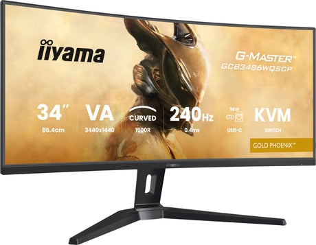 Ecran PC Gamer incurvé - IIYAMA - 34 - WQHD - 240Hz - Dalle VA - 0.4ms - Réglable en hauteur - G-Master GCB3486WQSCP-B1