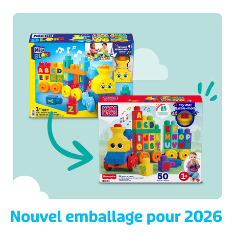 Mega Bloks - Le Train de l'Alphabet - Jouet de construction - 12 mois et + FWK22