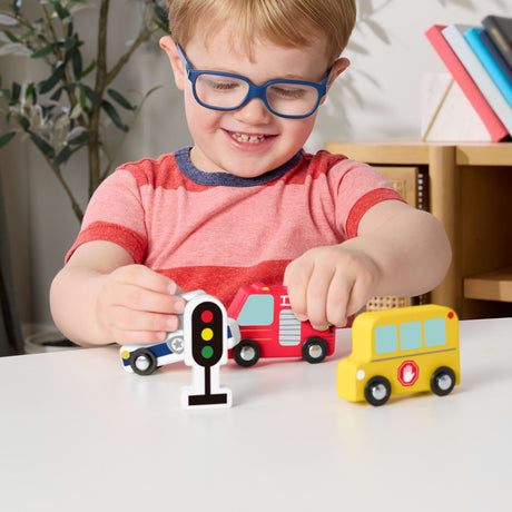 Fisher-Price Mes Véhicules en bois - Véhicule pour jeu a quatre pattes - 4 pieces en bois, des 2 ans, JCY32