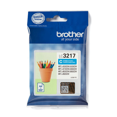 Cartouche d'encre cyan Brother LC-3217C - Rendement 550 pages