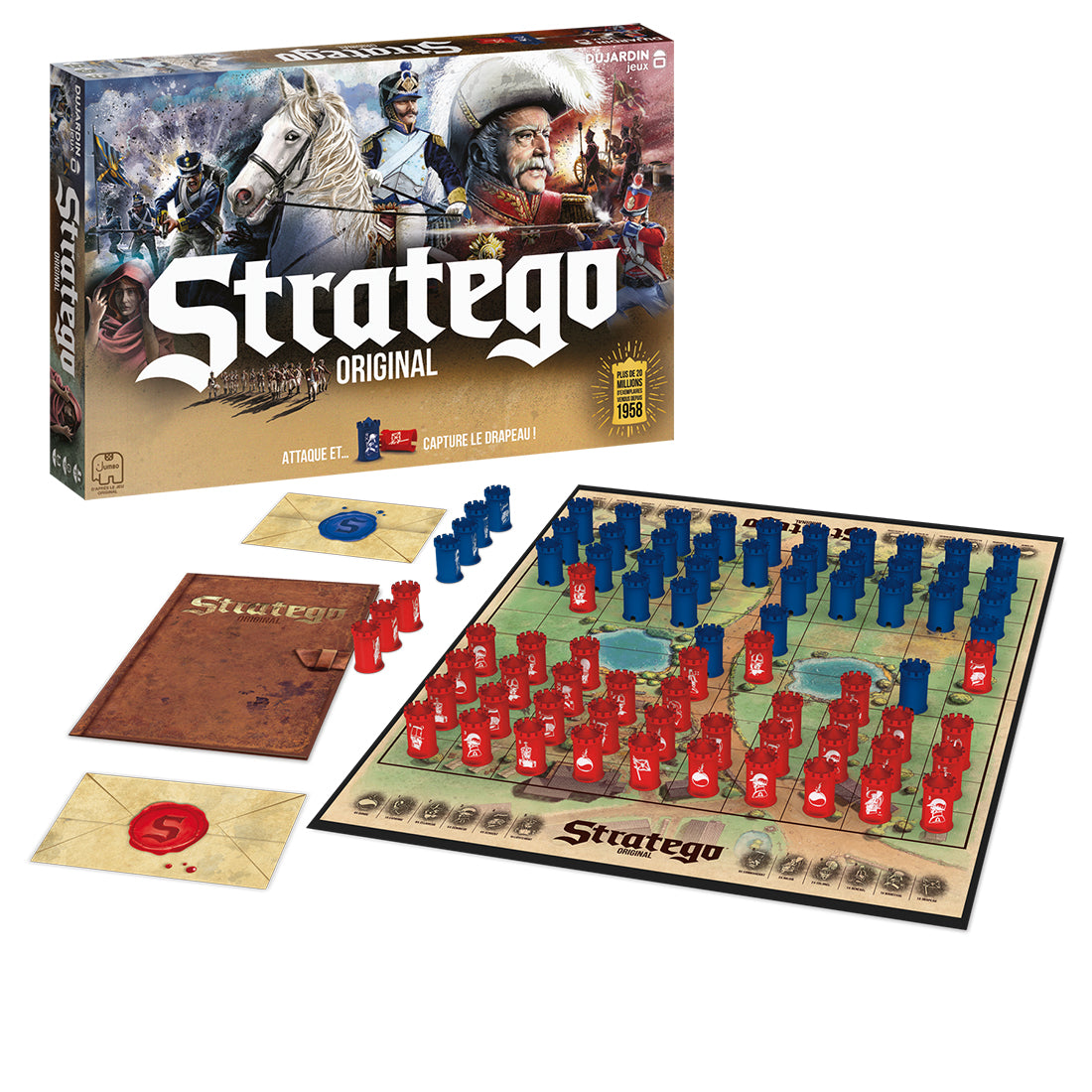 Stratego Original - Jeu de société - DUJARDIN - Lancez l'offensive et protégez votre drapeau dans ce classique du jeu stratégique !