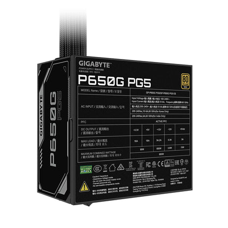 GIGABYTE - GP-P650G PG5 80+ Gold - Alimentation - 650 W