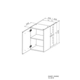 Meuble haut de cuisine OSLO - Blanc mat - 1 porte + tablette - L 40 x P 36 x H 58 cm