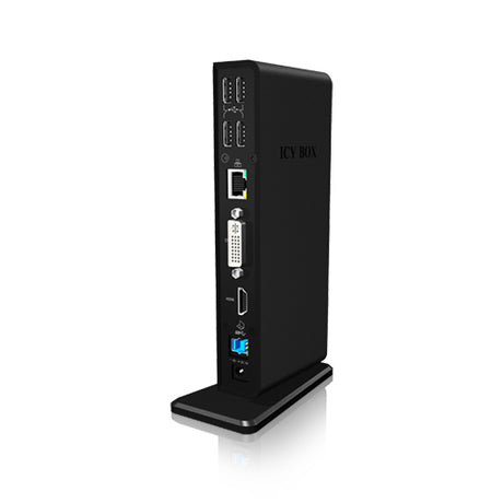 Station d'accueil USB-C 3.0 Icy Box IB-DK2241AC avec alimentation (Noir)