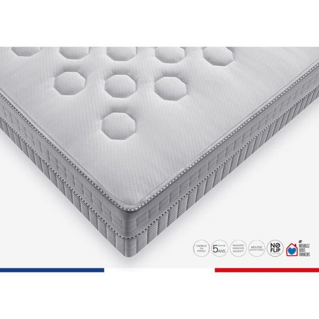 Ensemble matelas sommier 180 x 190 (Sommier 2x90) SIMMONS Hauteur 23 cm - Ressorts ensachés Sensoft - Fabriqué en France - SW1