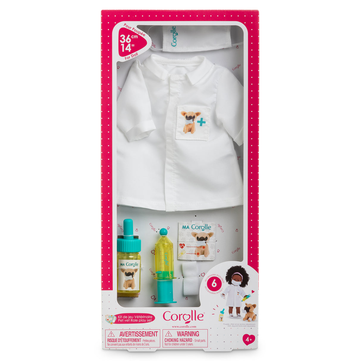 Accessoires poupée - COROLLE - Kit de Jeu Vétérinaire - Pour poupée 36 cm - 6 accessoires - Des 4 ans