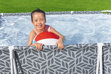 Piscine hors sol tubulaire BESTWAY - Steel Pro™ - 366 x 201 x 66 cm - Rectangulaire - décor graphique