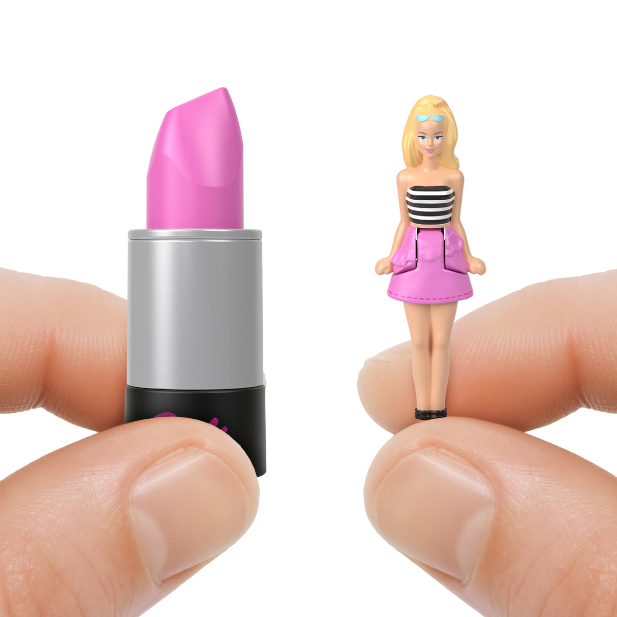 BARBIE Coffret Mini BarbieLand 6 rouge a levres avec mini poupées - JBD26