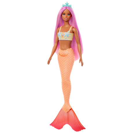 Barbie - Poupées Sirenes avec cheveux et nageoires colorés et serre-tete HRR05