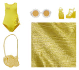 Rainbow High Swim & Style - Poupée mannequin ariculée 27 cm - Sunny (Jaune) - Maillot de bain + Paréo - a partir de 4 ans