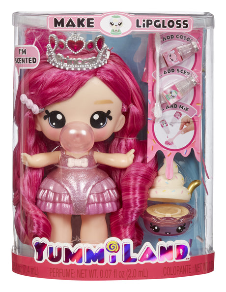 Yummiland - Grande poupée 25 cm a coiffer et câliner - Animal de compagnie + baumes a levre parfumé - Bianca - Des 4ans