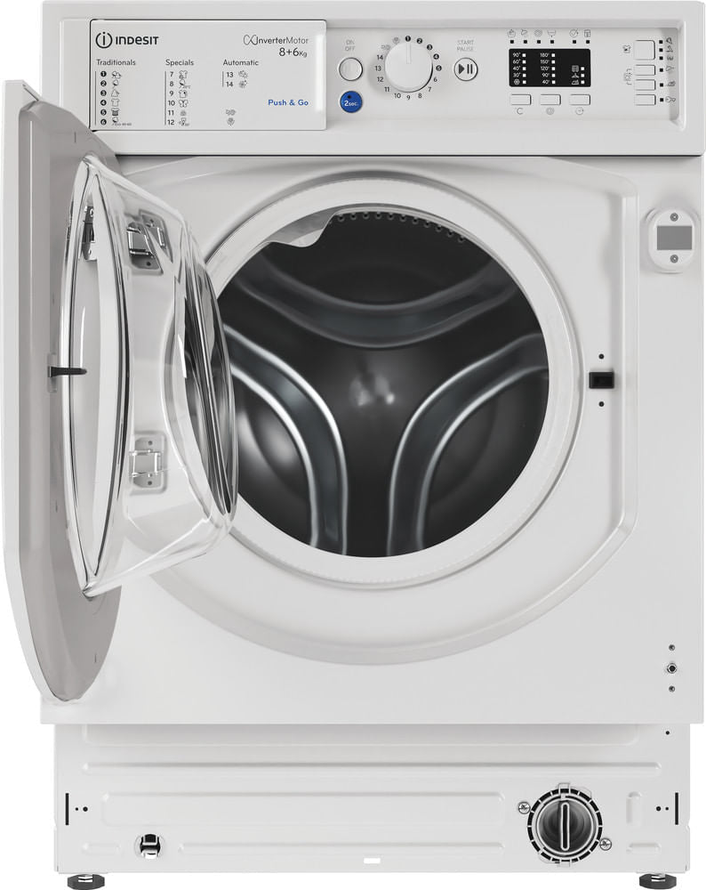 Lave-linge séchant encastrable INDESIT - BIWDIL861485EU - 8 / 6 kg - Induction - L60cm - 1400 trs/min - Blanc