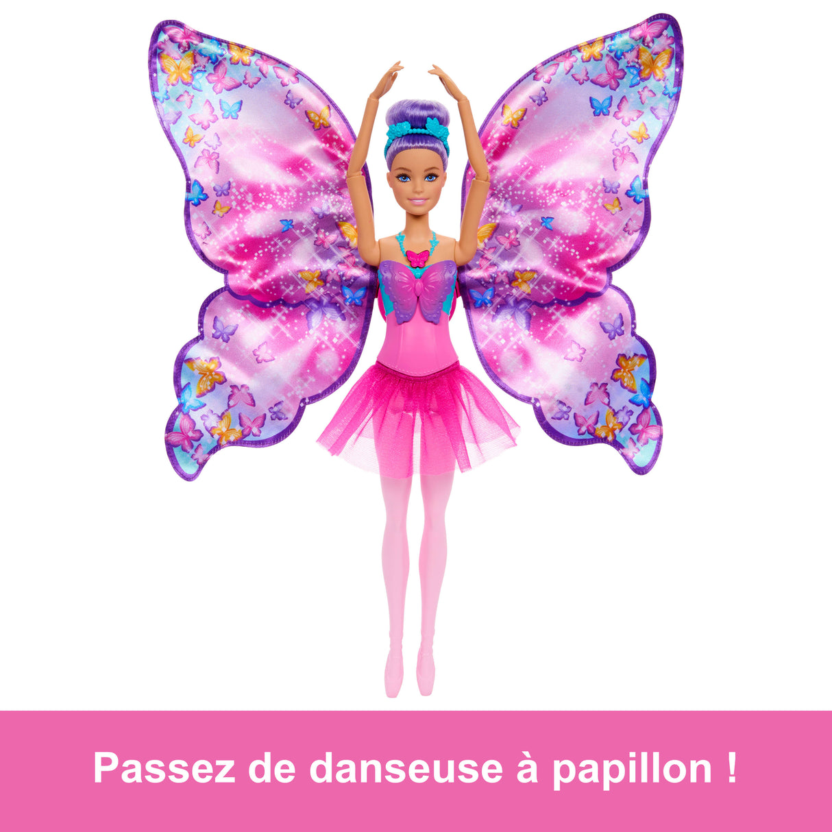 Barbie-De Danseuse a Papillon-Poupée transformation 2 en 1 HXJ10