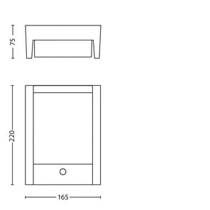 Applique murale - PHILIPS - Arbour - Lumiere blanche chaude - Avec capteur - Large - IP44