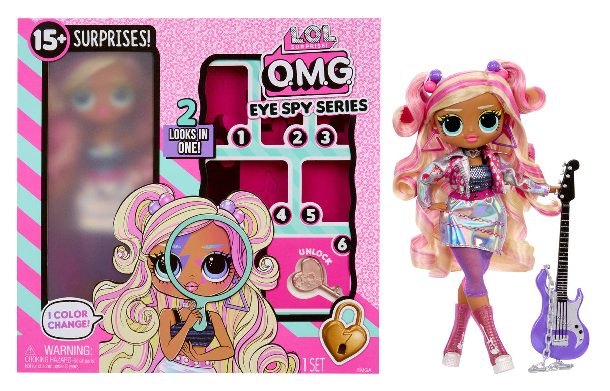 L.O.L. Surprise! - OMG Eye Spy Series - Spy Rock - 1 Poupée, Vetements, Accessoires, Indices a Résoudre, Surprises a Découvrir
