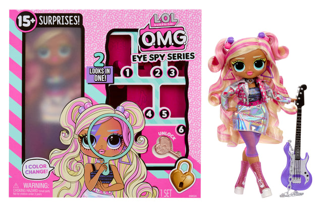 L.O.L. Surprise! - OMG Eye Spy Series - Spy Rock - 1 Poupée, Vetements, Accessoires, Indices a Résoudre, Surprises a Découvrir