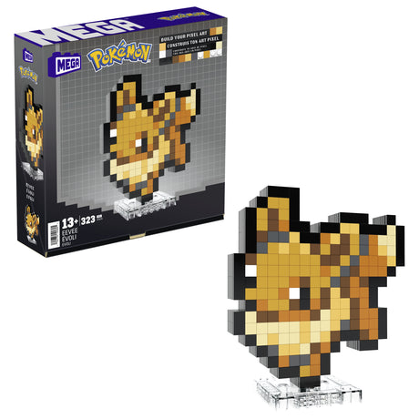 Mega-Pokémon-évoli-Coffret De Construction Rétro Pixel Art 323 Pieces - MEGA Pokémon - HTH78