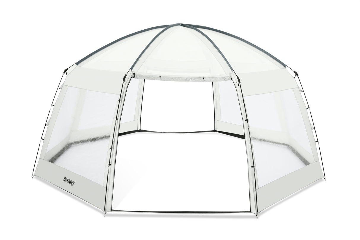 BESTWAY - Dôme de protection pour piscine - Octogonal 600 x 600 x 295 cm - Gris