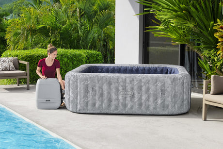 Spa gonflable BESTWAY - Lay-Z-Spa San Fransisco - Hydrojets - 230 x 230 x 71 cm - 5 a 7 places - Carré (couverture, 5 appuie-tete)