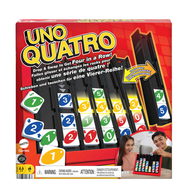 Mattel Games - UNO-Quatro-Jeu pour adulte, soirée en famille et soirée jeux HPF82