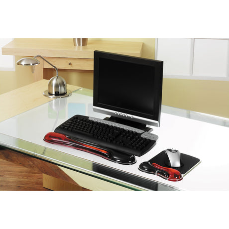 Kensington, Tapis de souris avec repose-poignet, Duo gel, Noir et rouge