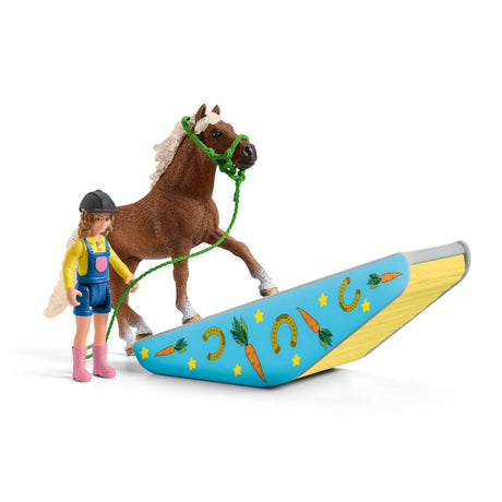 Coffret d'entraînement agilité équestre avec Cheval, Ensemble de 41 Pieces, Schleich 42481 Farm World, des 3 ans