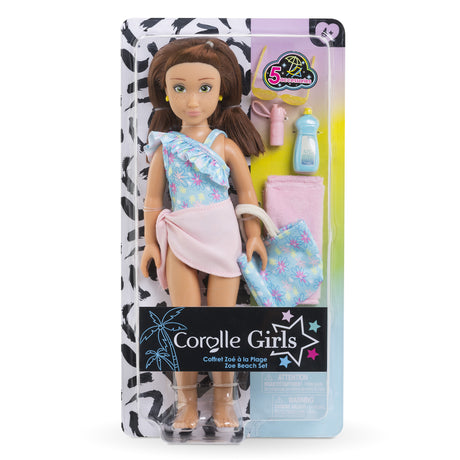 Coffret Zoé a la plage - COROLLE GIRLS - Poupée mannequin - 5 accessoires - 28 cm - Des 4 ans
