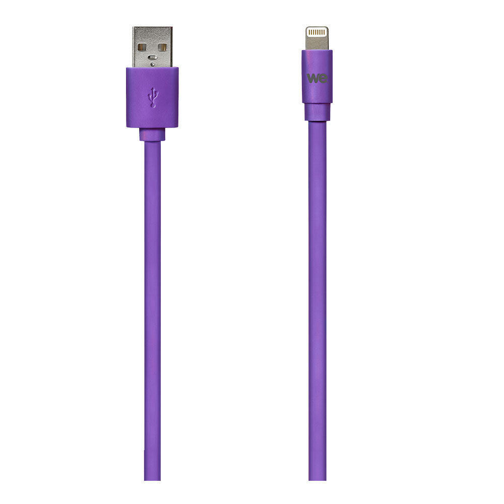 C ble Apple USB/Lightning plat : évite les noeuds 1m Violet - en silicone