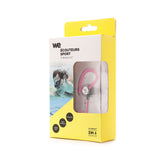 Ecouteurs Sport Waterproof Rose Intra-auriculaire, Tour d'oreille C ble plat