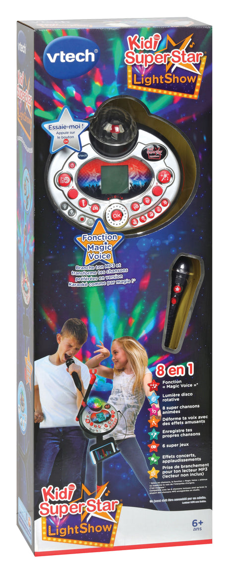 VTECH - Kidi Superstar Lightshow Noir - Micro Karaoké Enfant