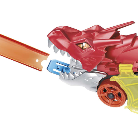 Hot Wheels City - Transporteur Dragon Lanceur 2-en-1 - Camion / Petite voiture - Des 3 ans GTK42