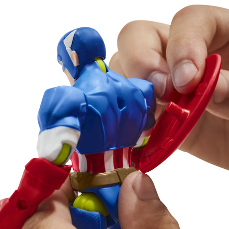 MixMashers Captain America, figurine 12 cm personnalisable a mélanger et combiner avec accessoires, Marvel, des 4 ans