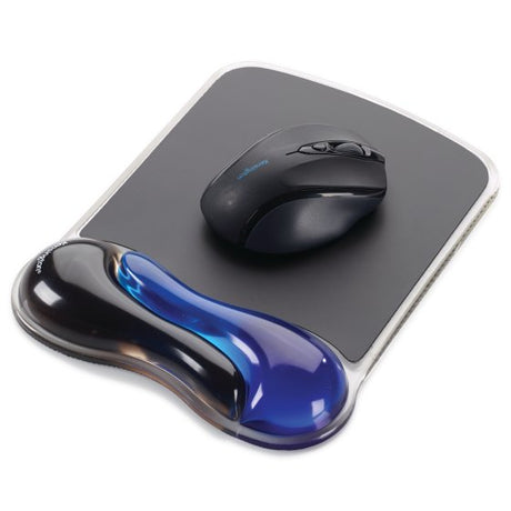 Kensington, Tapis de souris avec repose-poignet, Duo gel, Noir et bleu