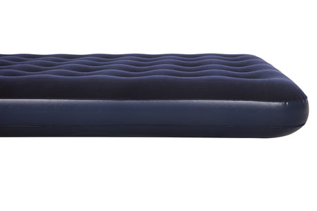 BESTWAY Matelas gonflable floqué Horizon Double + Pompe électrique Sidewinder + Sac – 2 places – Bleu