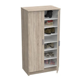 Armoire multi usages - Armoire auxiliaire a 2 portes, Range chaussures - L55xP36xH108cm - Décor chene -DEMEYERE