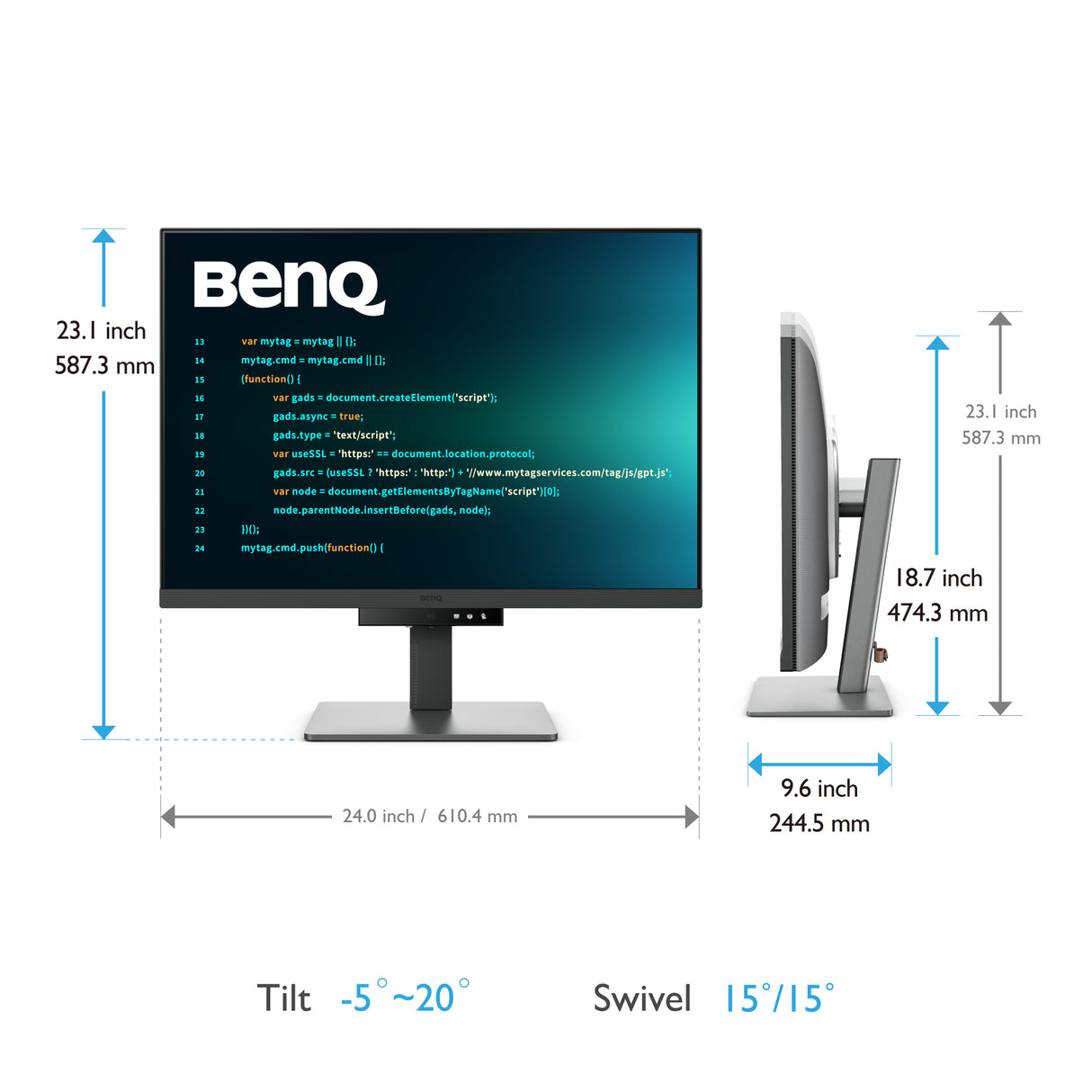 Ecran 28" BenQ RD280U 4K+ (Noir)