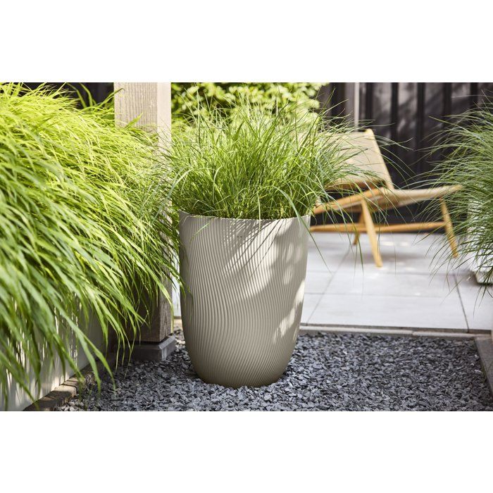 Pot de fleur haut - ELHO - Sereh Haut 40 - 50 L - Ř 39 x H 53 cm - Beige - Balcon/intérieur/extérieur