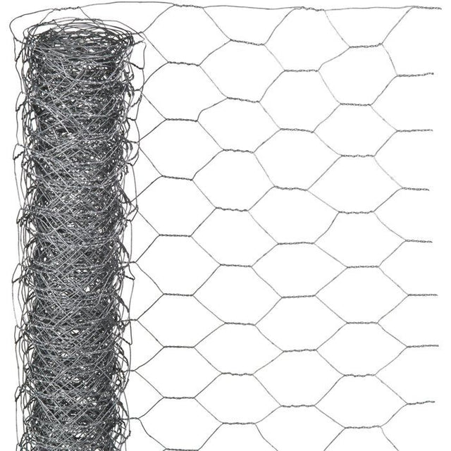 Grillage hexagonal galvanisé - NATURE - 0,5 x 10 m - Ep. 13 mm - Gris