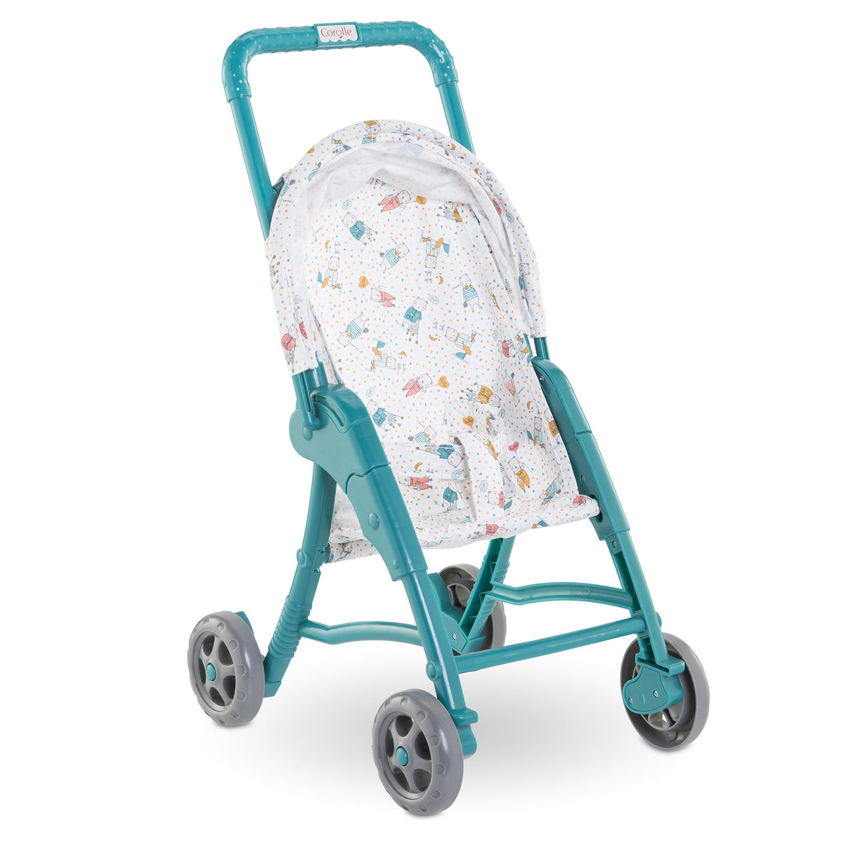 Poussette oursons - COROLLE - Accessoire Poupon 30cm - Bleu - Légere et facile d'utilisation