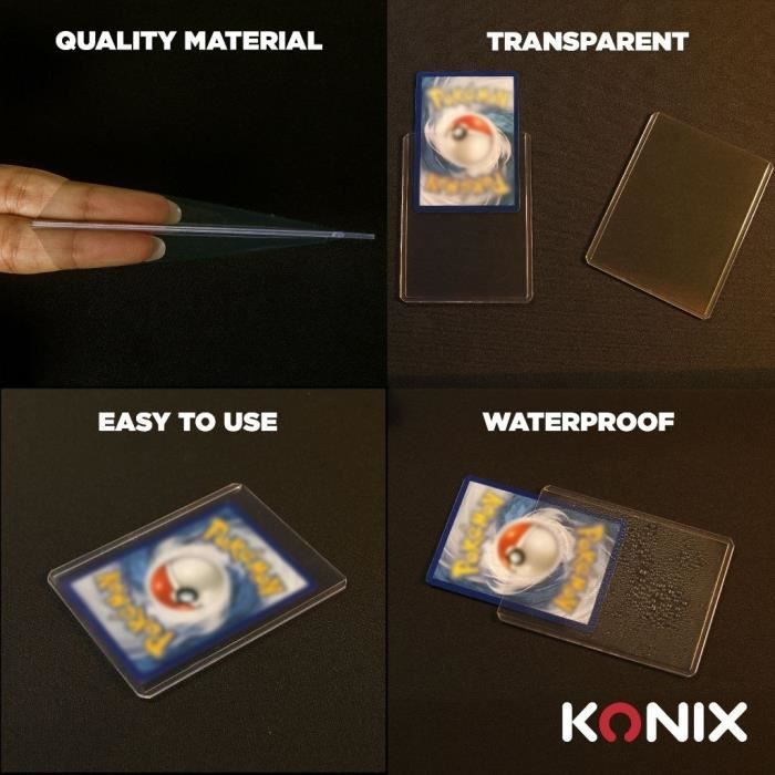 Protege-cartes - KONIX - Hard Sleeves - 25 pochettes - Compatible Magic The Gathering, Pokémon - Transparent