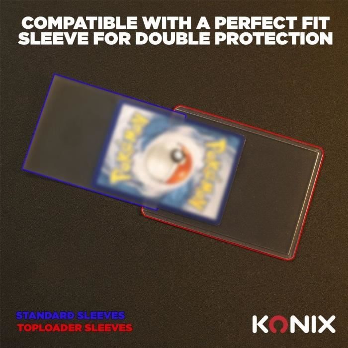 Protege-cartes - KONIX - Hard Sleeves - 25 pochettes - Compatible Magic The Gathering, Pokémon - Transparent