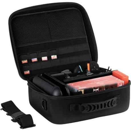 Sacoche de protection et transport - KONIX - Big Carry Case Nintendo Switch 2 - Rangement accessoires - 14 compartiments jeux - Noir