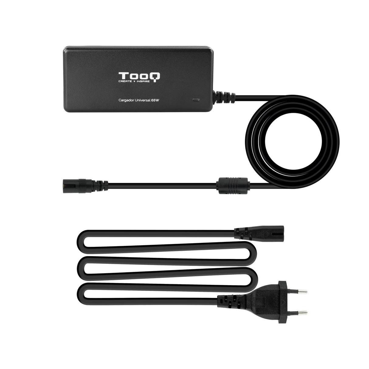 Chargeur universel TooQ 65W - 8 embouts (Noir)