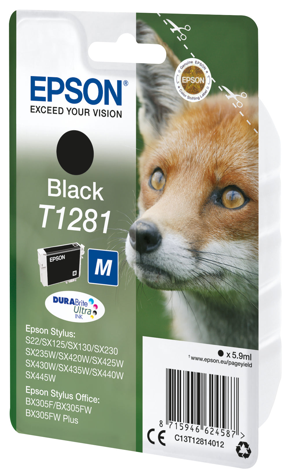 EPSON Cartouche d'encre T1281 Noir - Renard (C13T12814012)