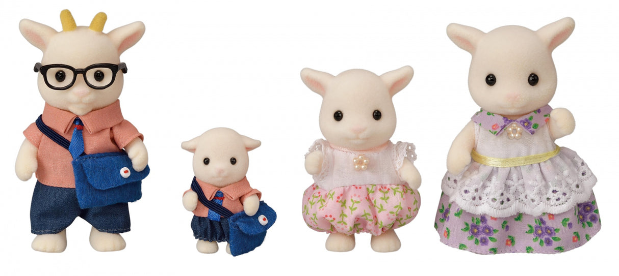 Figurines miniatures - SYLVANIAN FAMILIES - La famille Chevre - 4 personnages articulés et habillés avec soin