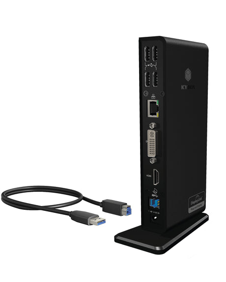 Station d'accueil USB-C 3.0 Icy Box IB-DK2241AC avec alimentation (Noir)